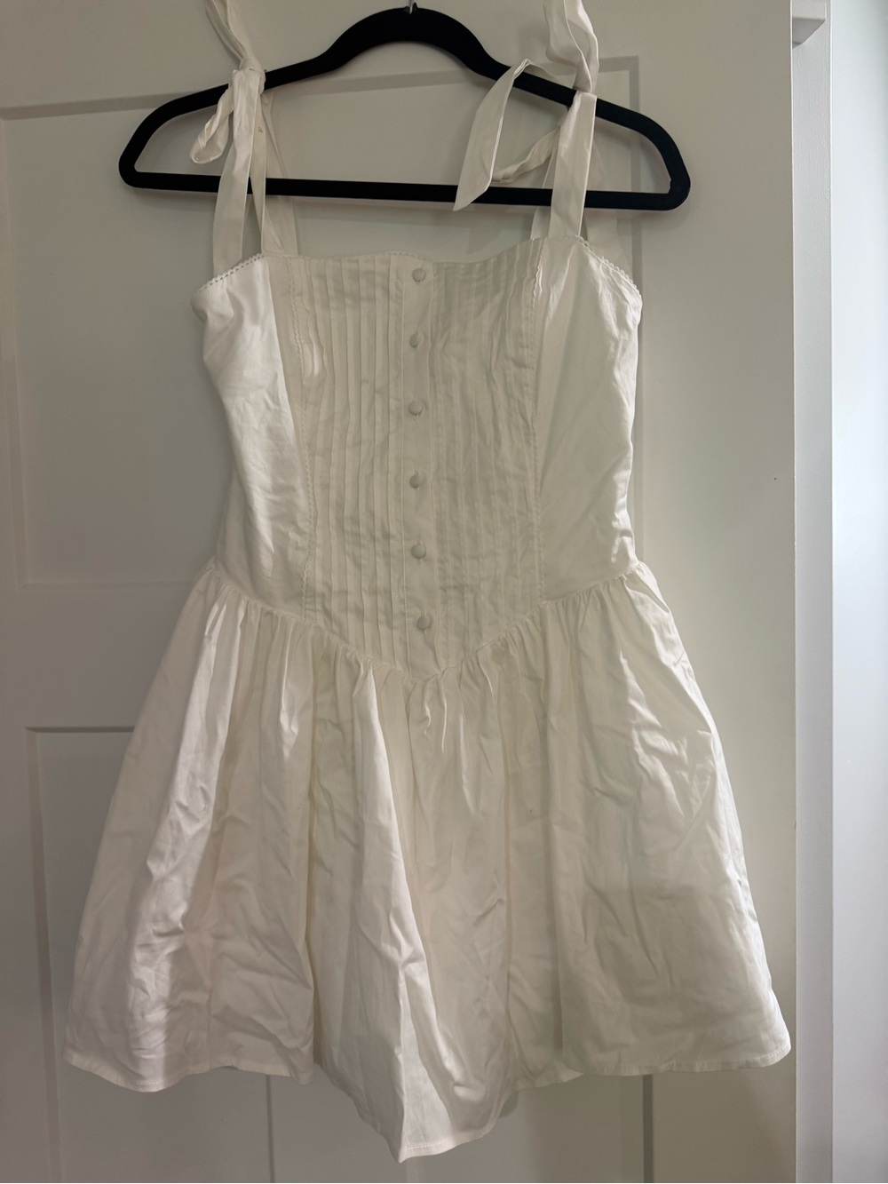 Altar'd State White Tie-Shoulder Mini Dress